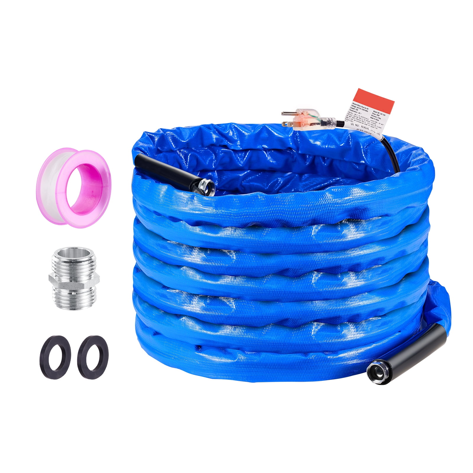 KFFKFF 50ft Warming Water Hose for Recreational Vehicle, Temperature Controlled Drinking Water Hose with Wave-like Cover Resistant to -45°F, Self-adjusting, 5/8" Inner Diameter