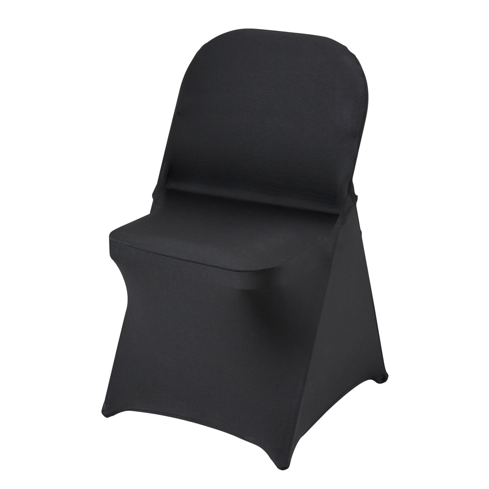KFFKFF 50pcs Stretch Spandex Chair Covers Black Folding for Wedding Party Restaurant
