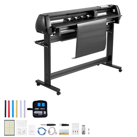 KFFKFF 53-Inch Vinyl Cutting Machine, Dual Blades, Adjustable Speed and Pressure, LED Display, Includes Software and Accessories for Crafting and Sign Making