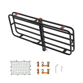 KFFKFF Hitch Cargo Carrier, 53" x 19" x 5", 500 lbs Capacity, Heavy-Duty Tow Hitch Cargo Carrier,Equipped with Hitch Stabilizer & Ratchet Straps,Hitch-Mounted Cargo Carrier with Cargo Net and Hook