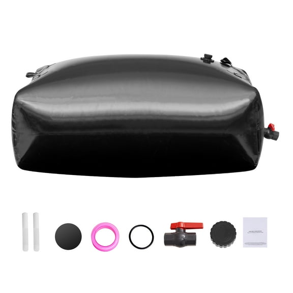 KFFKFF Collapsible Water Storage Bladder 540L/142.7 Gallon, 1.2 mm Thick Portable Water RV Tank 1000D PVC Water Storage Containers for Camping, Fire Prevention, Emergency Use, Black