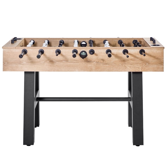 KFFKFF 55-Inch Foosball Table, Standard Size Indoor Soccer Game Table for Home, Family, and Game Rooms, Sturdy Design with 4 Balls, Score Tracker, and Dual Cup Holders