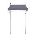 thumbnail image 1 of KFFKFF 59 x 47" Outdoor Awning, Manual Retractable Sunshade Canopy, Height Adjustable 86-122 in, for Deck/Patio/Balcony/Yard, Dark Gray, 1 of 9