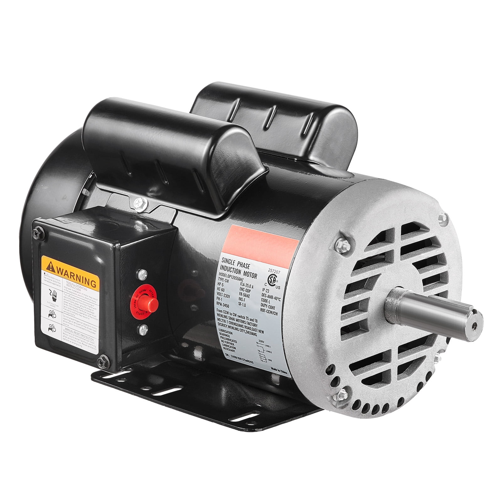 KFFKFF 5HP Motor for Air Compressor, Electric Motor with 230V 25Amps ...