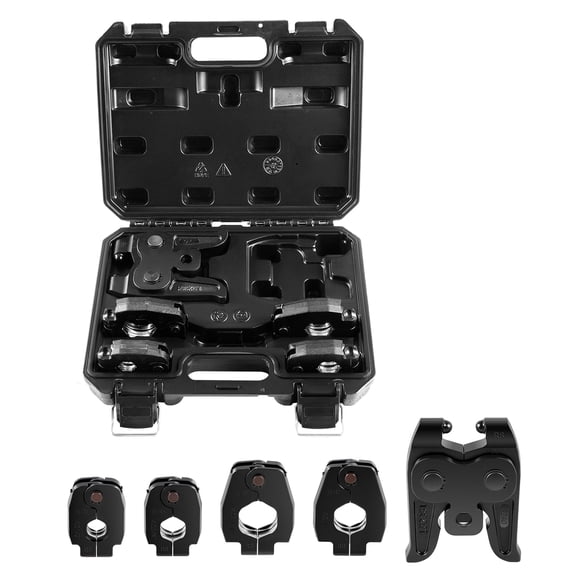 KFFKFF 5PCS ProPress Pressing Kit for Standard Series Tools, Includes 4 Press Rings (1/2", 3/4", 1", 1-1/4") & R8 Actuator, Compatible with 32KN Tools for 180 Copper Pipe Applications