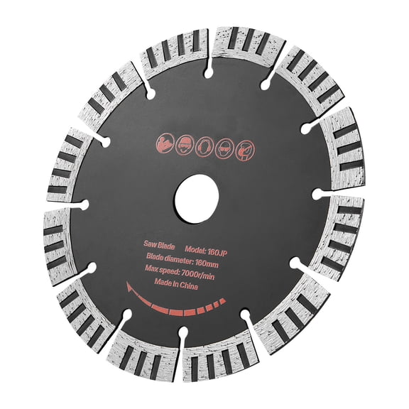KFFKFF 6.3-Inch Diamond Saw Blades, 5-Pack Wall Chaser Cutting Discs, 0.87-Inch Arbor, Durable Diamond Segments, 65Mn Steel Core, Suitable for Dry and Wet Cutting, Smooth Cuts on Concrete, Brick