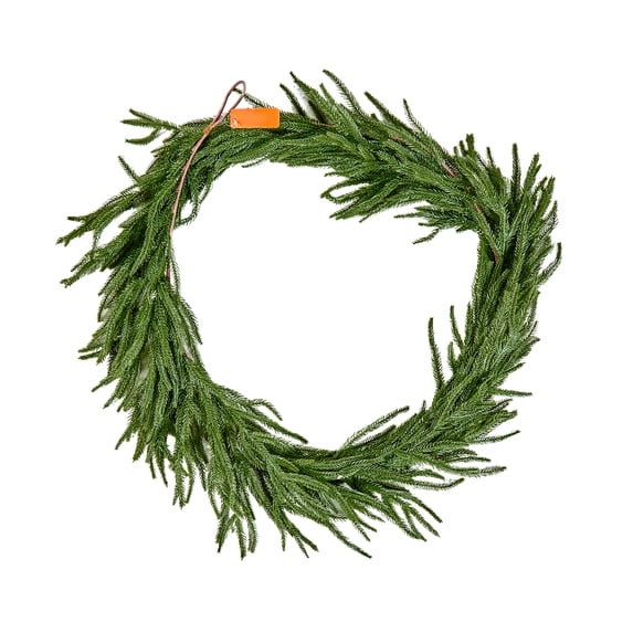 KFFKFF 6-FT Christmas Garland, Realistic Norfolk Pine Design, Artificial Evergreen Greenery for Holiday Indoor and Outdoor Decorations on Tables, Mantels, and Fireplaces