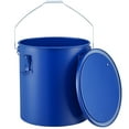 thumbnail image 1 of KFFKFF 6 Gallon Oil Disposal Caddy, Carbon Steel Construction with Anti-Rust Coating, Secure Lid with Locking Clips, Includes Filter Bag, Ideal for Safe Hot Cooking Oil Filtration, Blue, 1 of 9
