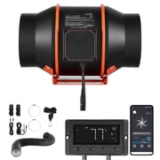KFFKFF 6-Inch Inline Ventilation Fan Kit with Carbon Filter, 402 CFM Airflow, EC Motor, 10-Speed Adjustment, PWM Controller, App Integration, Timer Function, Ideal for Grow Tents, Indoor Gardening