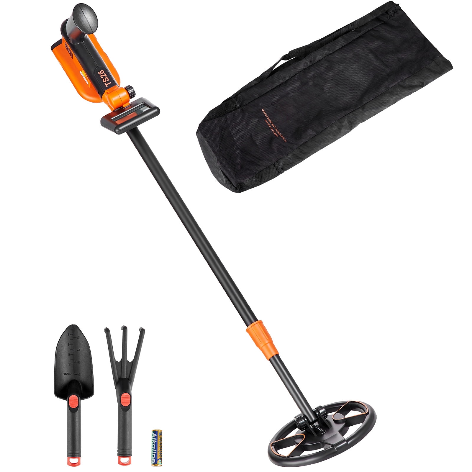 KFFKFF 6" Metal Detector with LCD Display, 26"-36" Adjustable Stem for Kids and Adults, 2 Modes Gold Detector with IP68 Waterproof Coil, Suitable for Beaches, Backyards, Hiking