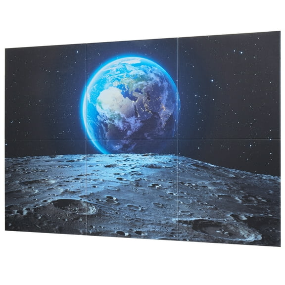 KFFKFF 6 Pack Art Acoustic Panels, 70.87 x 47.24 x 0.4 inch Soundproof Wall Tiles, Self-Adhesive Decorative Sound Absorbing Boards for Home, Office, Studio, Gaming Room, Theater, Earth