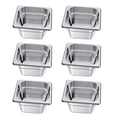 thumbnail image 1 of KFFKFF 6-Pack Stainless Steel Steam Table Pans, 1/6 Size, 4-Inch Depth, Durable Catering Storage for Home, Events, Restaurants, Hotels, and Buffets, 1 of 9