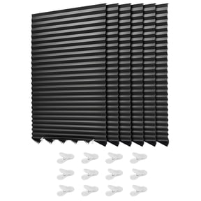 KFFKFF 6 Pack Temporary Blackout Paper Shades, 36 in x 72 in, Pleated Window Blinds with Adhesive, Tool-Free Installation, Customizable Size for Indoor Use in Kitchen, Bedroom, and More