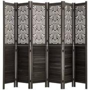 KFFKFF 6-Panel Wooden Room Divider, 67-Inch Folding Privacy Screen for Home Decoration and Space Separation, Durable Frame, Two-Way Hinges, Easy Setup, Louvered Partition with Included Hardware