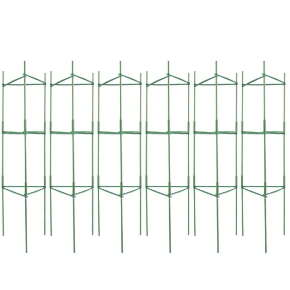KFFKFF 6-Set Garden Tomato Supports, 48" Tall Trellis for Plants, Stackable Vegetable & Flower Climbing Stakes, Ideal for Raised Beds & Climbers