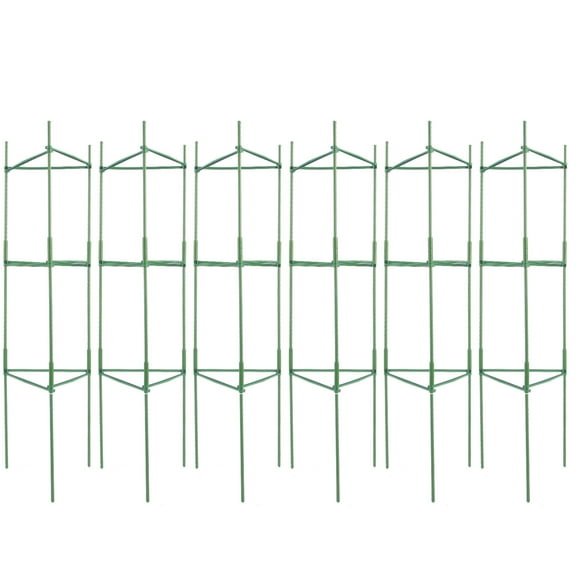 KFFKFF 6-Set Garden Tomato Supports, 48" Tall Trellis for Plants, Stackable Vegetable & Flower Climbing Stakes, Ideal for Raised Beds & Climbers