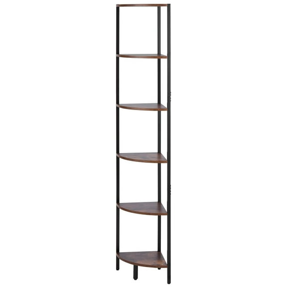 KFFKFF 6-Tier Corner Shelf with LED Lighting, 68" Tall Storage Unit for Collectibles, Display Shelf with Adjustable Multi-Color Lights Controlled by Remote or App for Bedroom, Living Room, or Office