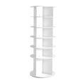 thumbnail image 1 of KFFKFF 6-Tier Rotating Shoe Rack Tower, 360° Spinning Organizer, Revolving Round Carousel Storage, Freestanding Display for Bedroom, Living Room, Entryway, Closet, White, 1 of 9