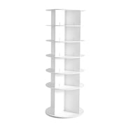 KFFKFF 6-Tier Rotating Shoe Rack Tower, 360° Spinning Organizer, Revolving Round Carousel Storage, Freestanding Display for Bedroom, Living Room, Entryway, Clos