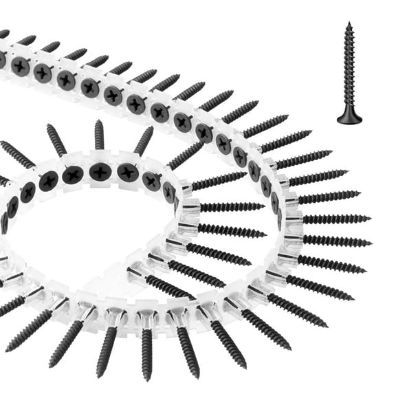 KFFKFF #6 x 1-1/4 inch Drywall to Wood Collated Screws, Durable Alloy Steel Self-Drilling Screws for Various Applications, Ideal for Home Projects and Renovations (1000 Pieces per Box)