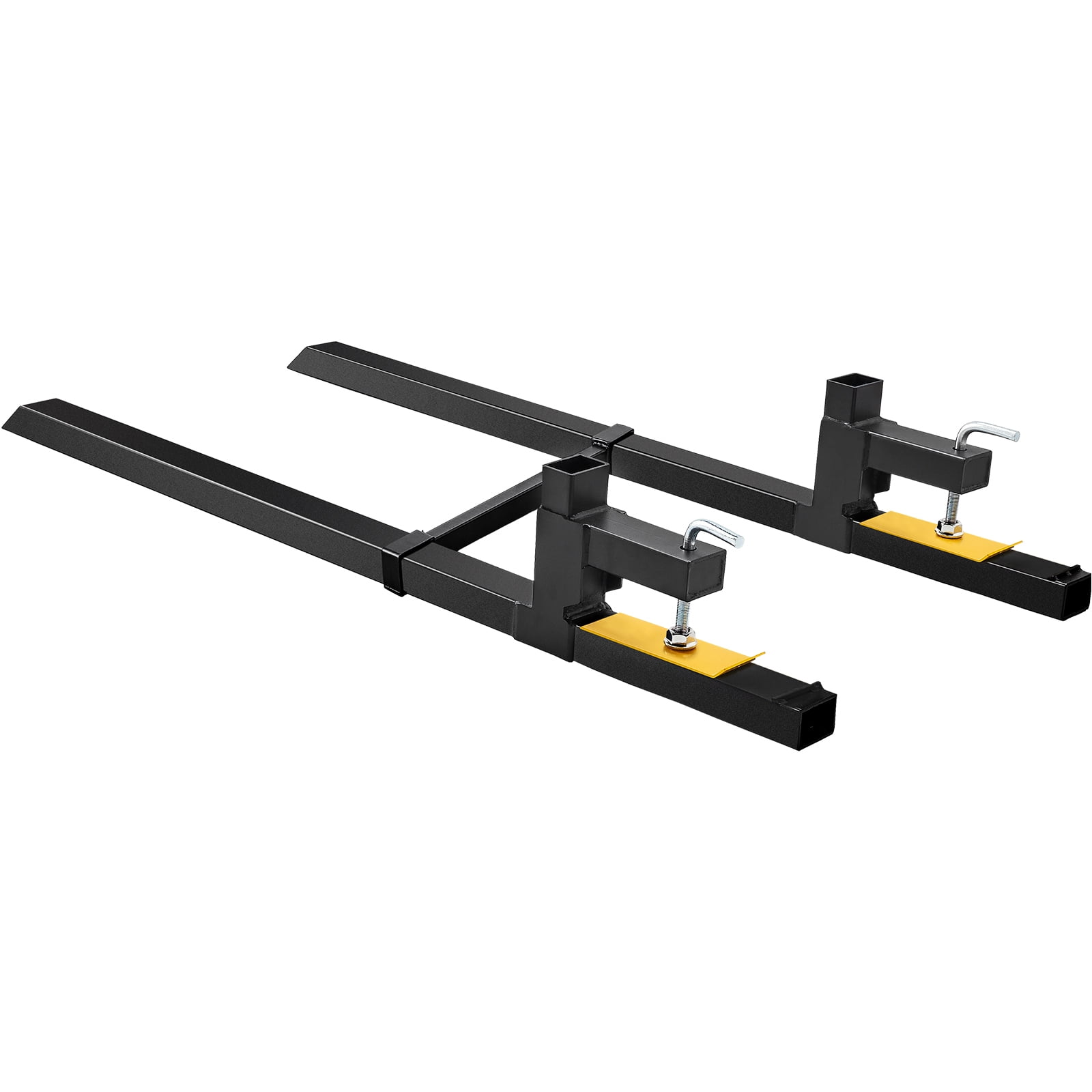 KFFKFF 60" Clamp on Pallet Forks 2000lbs Tractor Forks Adjustable Bucket Forks