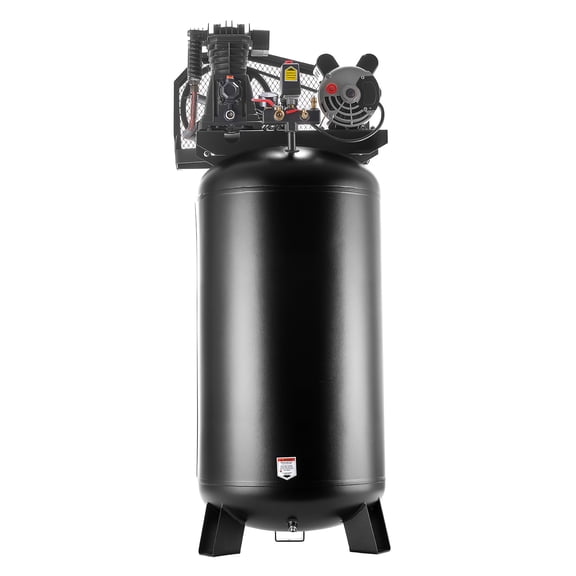 KFFKFF 60-Gallon Heavy-Duty Air Compressor, 3.7HP, 8 SCFM at 90 PSI, Max 155 PSI Pressure, Oil-Lubricated Tank for Industrial Use and Large Workshops (230V, No Plug)
