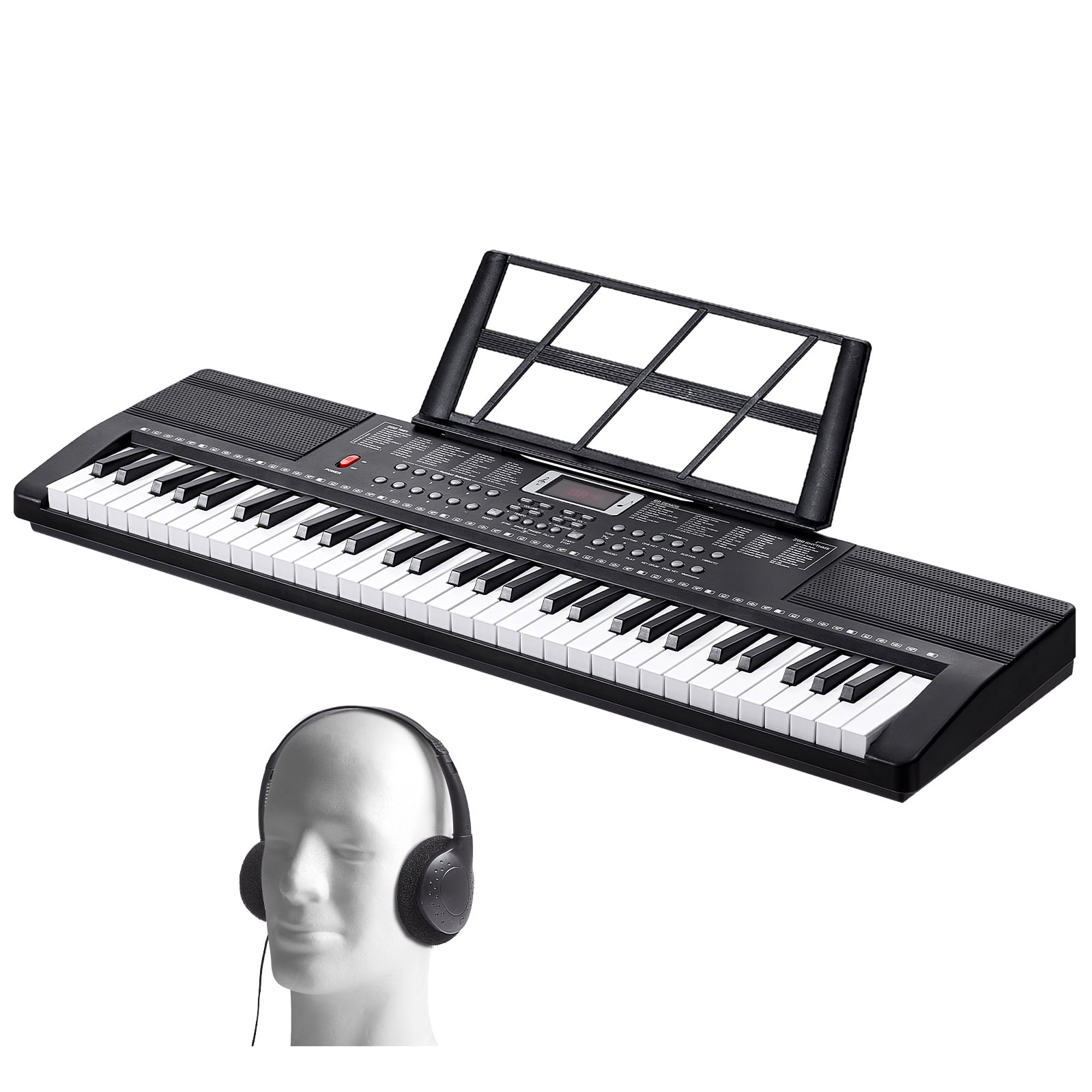 KFFKFF 61-Key Digital Keyboard Piano with 200 Tones and Rhythms