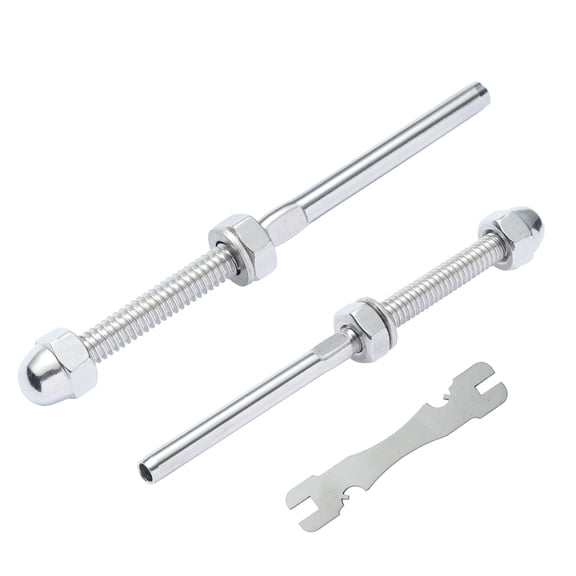 KFFKFF 61 Piece Set of Cable Railing Swage Threaded Stud Tension End Fitting Terminal for 1/8" Deck Cable Railing, Constructed from T316 Stainless Steel, Cable Railing Tensioner 1/8" Suitable