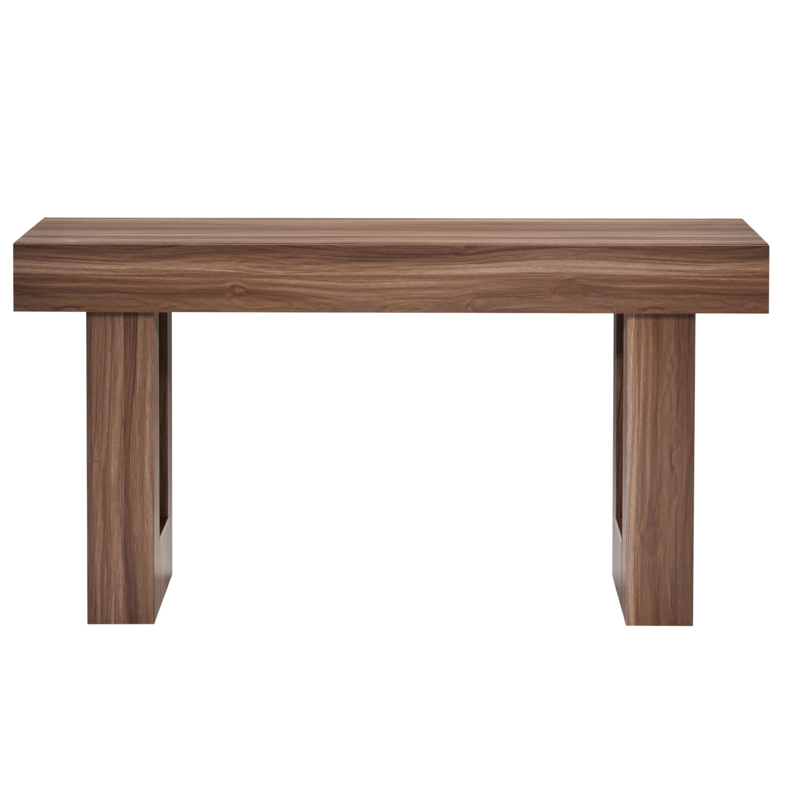 KFFKFF 63-inch Console Table, Wooden Rectangular Entryway Desk, Farmhouse-Style Sofa Table for Hallway, Bedroom, Living Room, or Foyer, Easy to Assemble, Brown