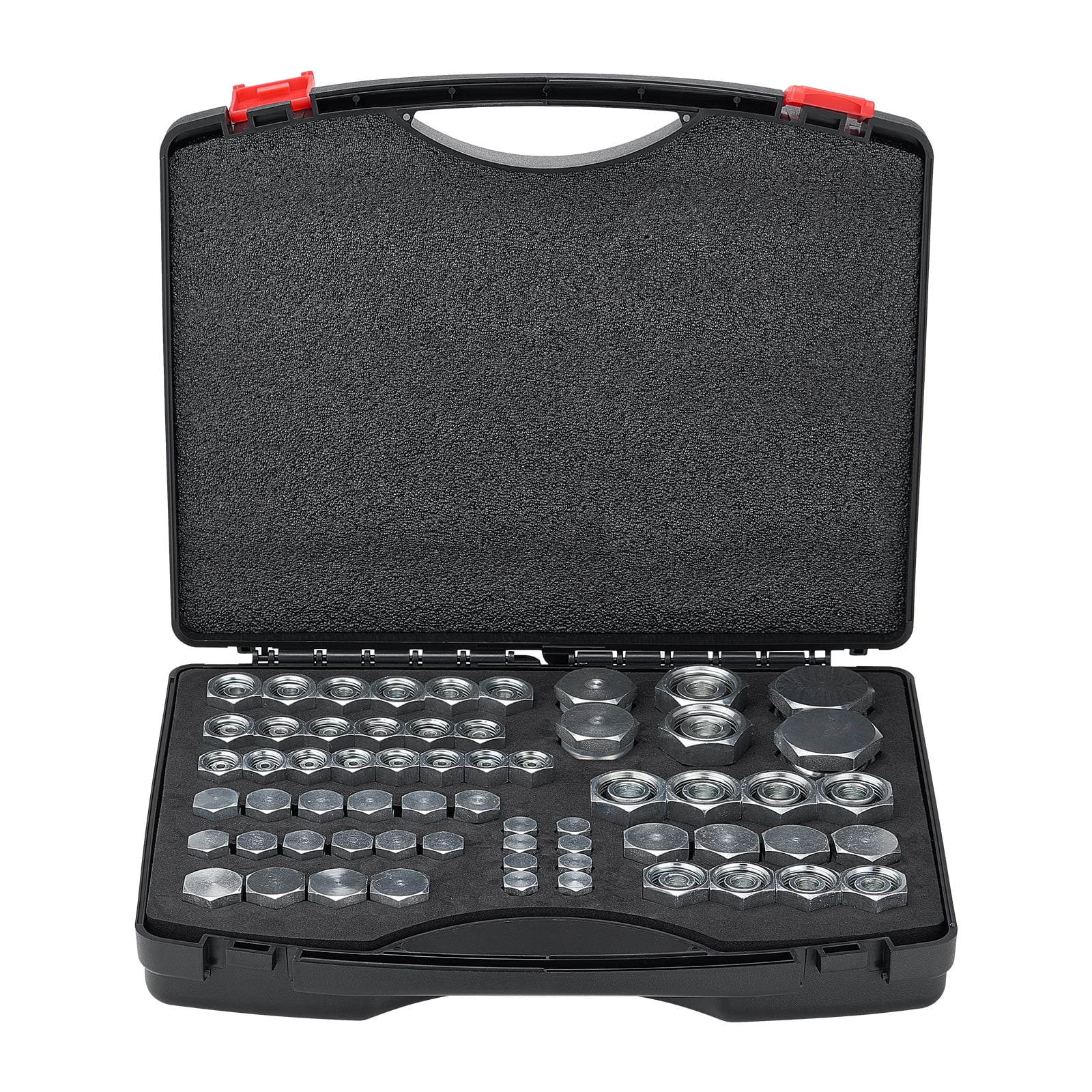 KFFKFF 64 Piece DIN Hydraulic Attachments, Robust Industrial Hydraulic Cap & Plug, Hose Tubing and Pipe Accessory Kit, Cap & Plug Set with Accurate Threading, Dash Sizes 14/16/18/22/26/30/36