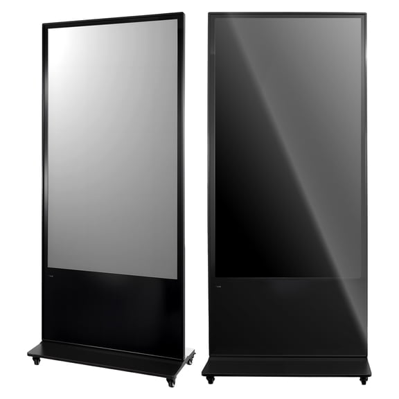 KFFKFF 65-inch Indoor Digital Signage 4K Floor Stand Advertising Display Kiosk, WiFi HDMI/USB Input, Android OS, 178 Wide Viewing Angle, LCD Touchscreen Interactive Monitor