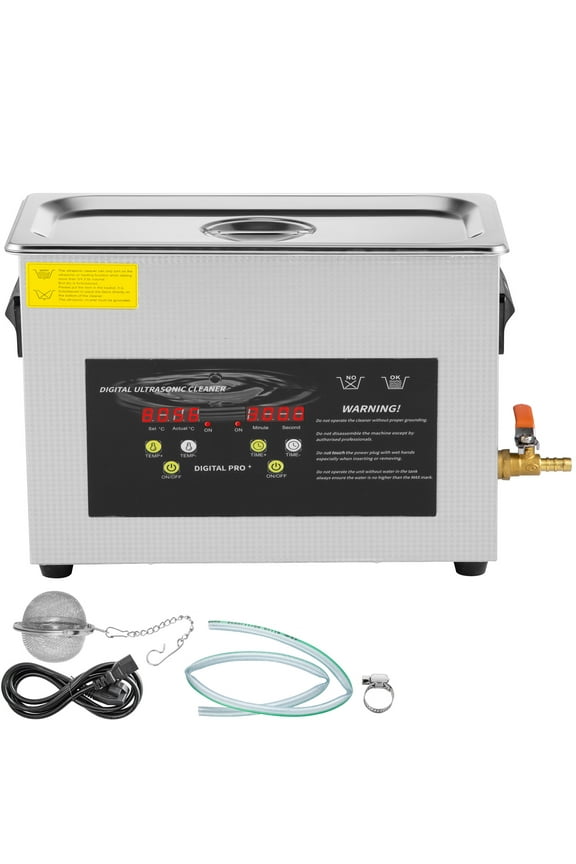 6L Enhanced Ultrasonic Cleaner (400W Heating, 180W Ultrasonic) Professional Digital Laboratory Ultrasonic Component Cleaner with Heating Timer for Cleaning Jewelry, Glasses,and Instruments