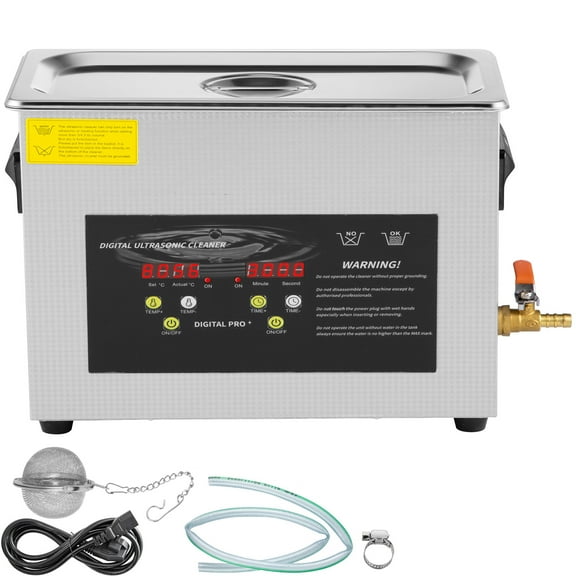 KFFKFF 6L Upgraded Ultrasonic Cleaning Machine Professional Digital Lab Ultrasonic Parts Cleaner with Heater Timer for Jewelry Glasses Cleaning(400W Heater,180W Ultrasonic)