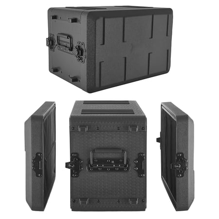 KFFKFF 6U Rack Case with 12-Inch Depth, Durable Polyethylene Build, Microphone Storage, Recessed Latches, Simple Setup, Suitable for Amplifiers, 8.7-Inch Internal Depth