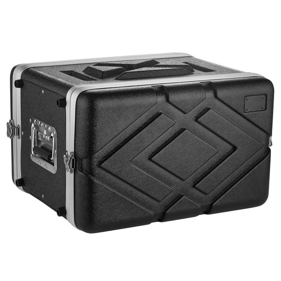 KFFKFF 6U Rack Case, 14-Inch Depth, Durable ABS Build, Recessed Latches, Removable Front & Back Panels, Simple Setup, Compatible with Amplifiers, 11.4-Inch Internal Space