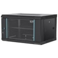 thumbnail image 1 of KFFKFF 6U Wall-Mounted Network Server Cabinet, 15.5'' in Depth, Enclosure for Server Rack, Ground-Supported Load Capacity of 200 lbs, Comes with Lockable Glass Door Side Panels, 1 of 10