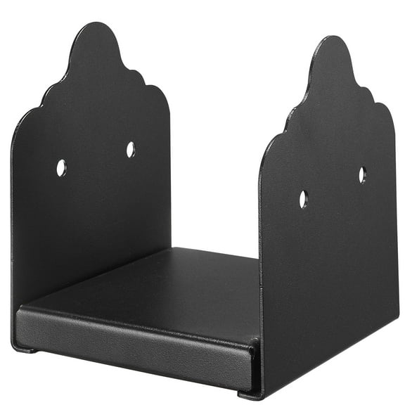 KFFKFF 6x6 Post Base Set, 2 Pieces, Inner Dimensions 5.9x5.55 inch / 150x141 mm, Durable Carbon Steel Brackets for Decking, Wood Posts, Pavilion Support, Deck Railing Base Plate, Black