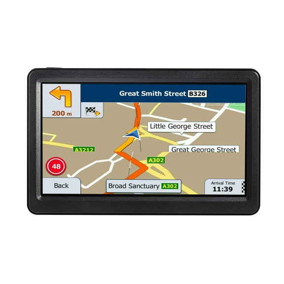 KFFKFF 7-Inch GPS Navigation System with Touch Screen, 16GB Storage, Lifetime Map Updates, Voice Guidance, Speed Alerts, and Custom Routing for Cars, Trucks, and RVs