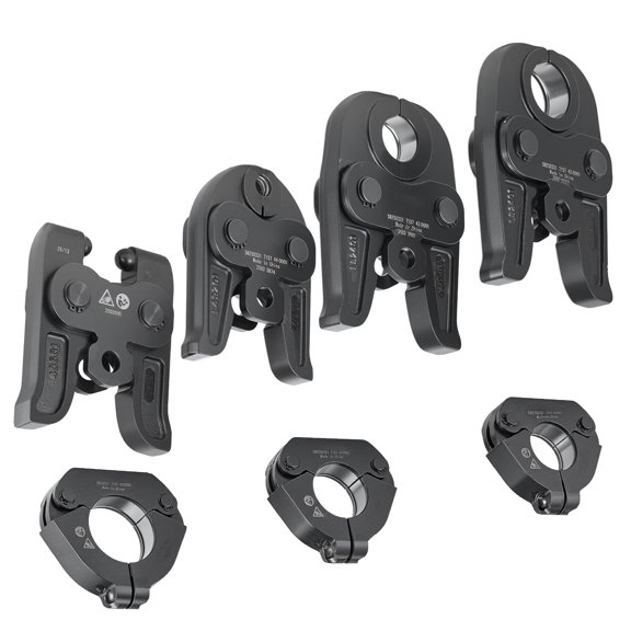 KFFKFF 7-Piece Pressing Kit for Carbon Steel Pipes - Includes 3 Press Jaws, 3 Press Rings, and 1 Actuator, Compatible with Standard Press Tools, Suitable for Pipe Sizes from 1/2" to 2"