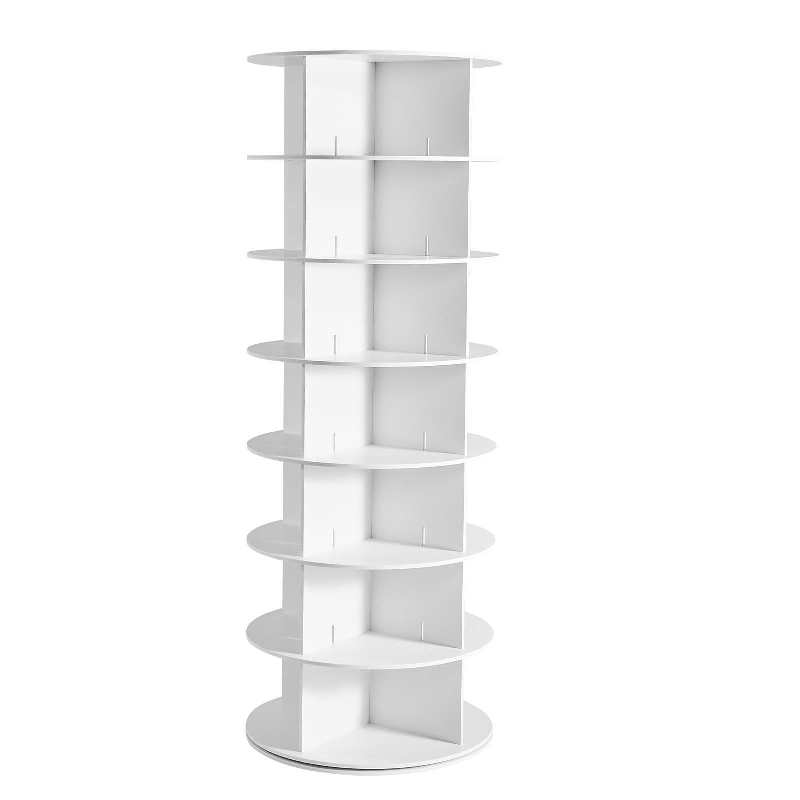 KFFKFF 7-Tier Rotating Shoe Rack, 63.8" Shoe Organizer, Freestanding Shoe Organizer for Bedroom, Living Room, Entryway, Closet, White