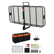 KFFKFF Hitch Cargo Carrier, 70" x 30" x 6",500 lbs Capacity Hitch Cargo Carrier, with Ratchet Straps & Cargo Bag, Foldable Cargo Carrier with Hitch Lock for 2" Receiver, Suitable for SUVs