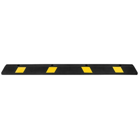 KFFKFF 72-Inch Durable Parking Stopper for Garage, Rubber Curb with Reflective Strips, Vehicle Aid for Cars, Vans, and Trucks, Tire Guide Block for Secure Parking