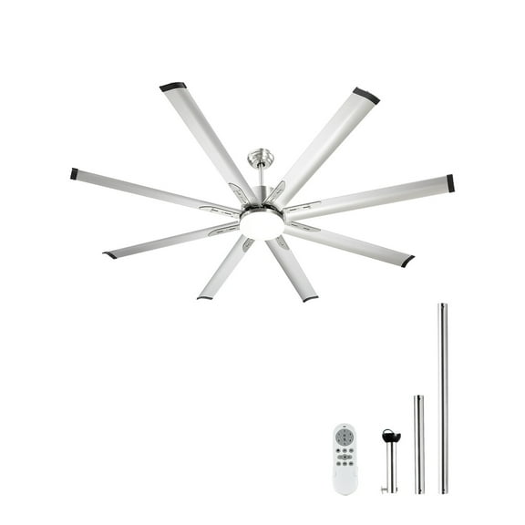 KFFKFF 72 Inch Indoor/Outdoor Ceiling Fan with Lighting, 6-Speed Remote Operated, Adjustable 3-Hue Brightness, Reverse Function DC Engine, Compact Flush Mount Design for Bedrooms, Lounges
