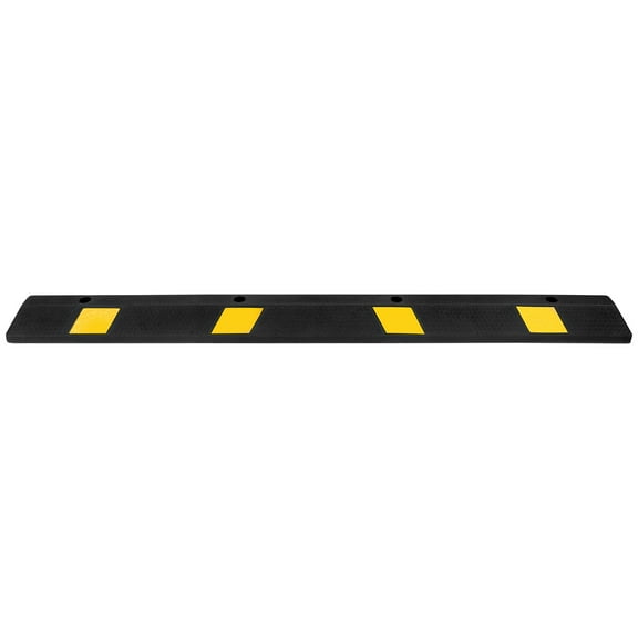KFFKFF 72-Inch Parking Stopper, Set of 2 Durable Garage Parking Aids, Rubber Curb Floor Stop with Reflective Strips, Tire Guide Blocks for Cars, Vans, and Trucks