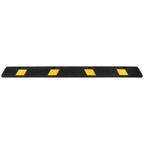 KFFKFF 72-Inch Parking Stopper, Set of 2 Durable Garage Parking Aids, Rubber Curb Floor Stop with Reflective Strips, Tire Guide Blocks for Cars, Vans, and Trucks