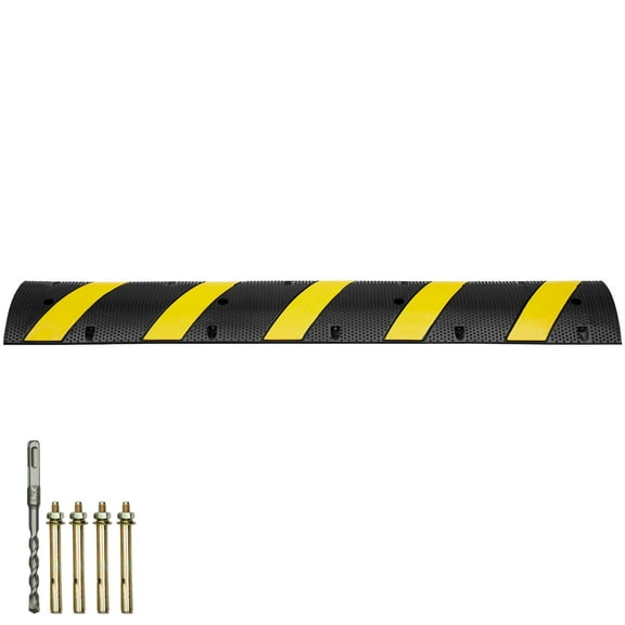 KFFKFF 72 Rubber Speed Bump 2 Channel Load Heavy Duty Speed Hump 22000 lbs