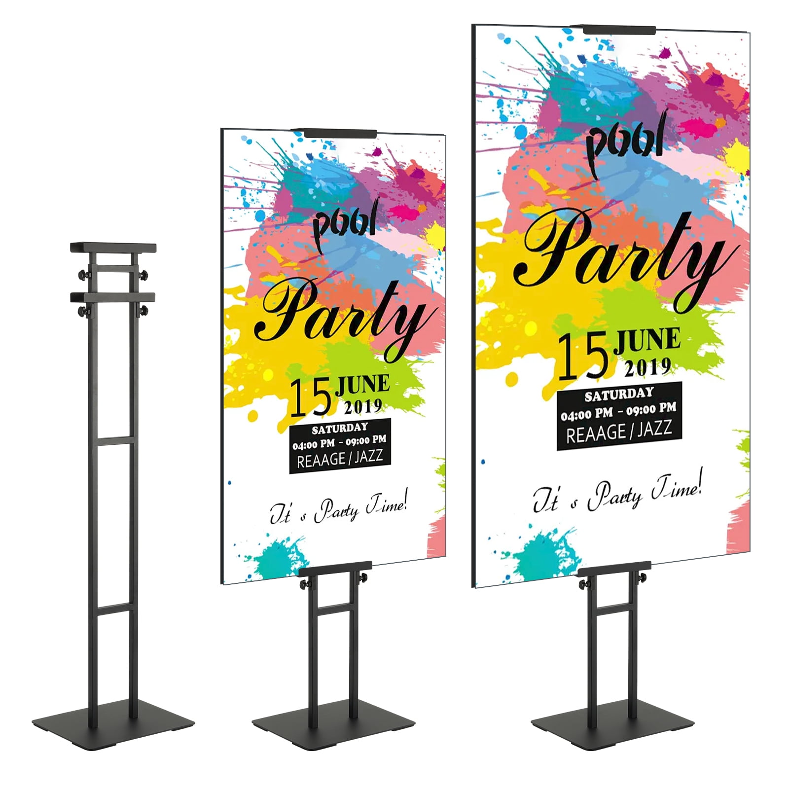 KFFKFF 75" Adjustable Height Double-Sided Poster Stand Floor Standing Sign Holder