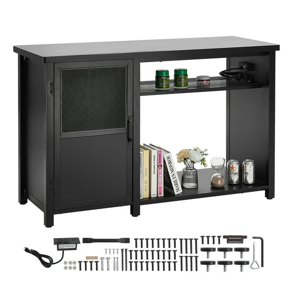 KFFKFF 75 Gallon Aquarium Stand Fish Tank Stand MDFD Flush Power Panel Steel