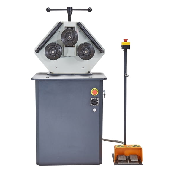 KFFKFF 750W Electric Machine for Bending Rolls, 3-Roller Electric Machine with a Maximum Bending Angle of 180 & Reversible Foot Switch, Compatible with Horizontal/Vertical Operation