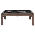 thumbnail image 1 of KFFKFF 7ft Multi-Game Pool Table Set, 3-in-1 Billiards Table with Dining Top and Table Tennis, Includes Storage Benches and Accessories for Family Recreation, 1 of 9